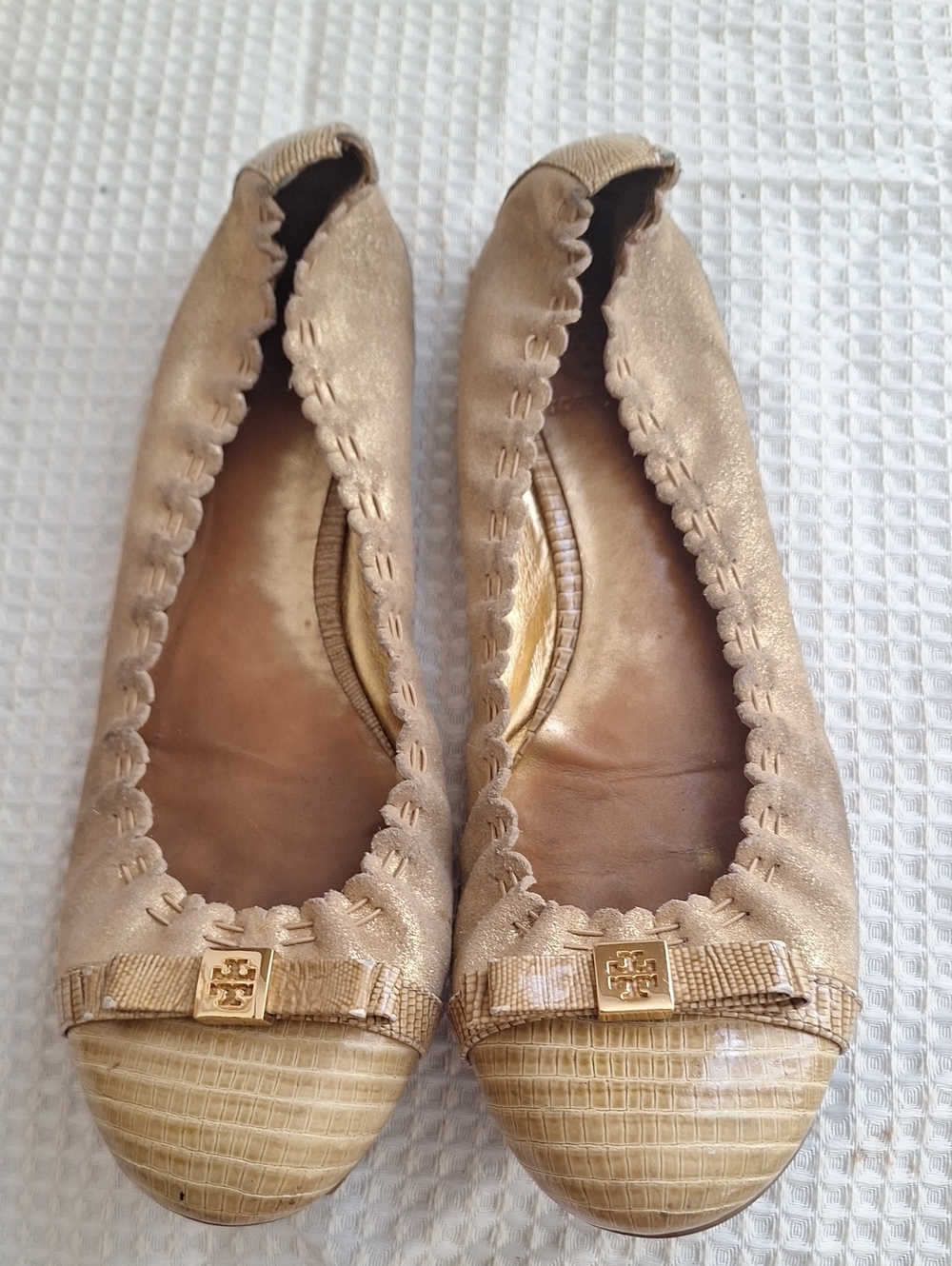 Tory Burch Gold Ballets 9 M 9m